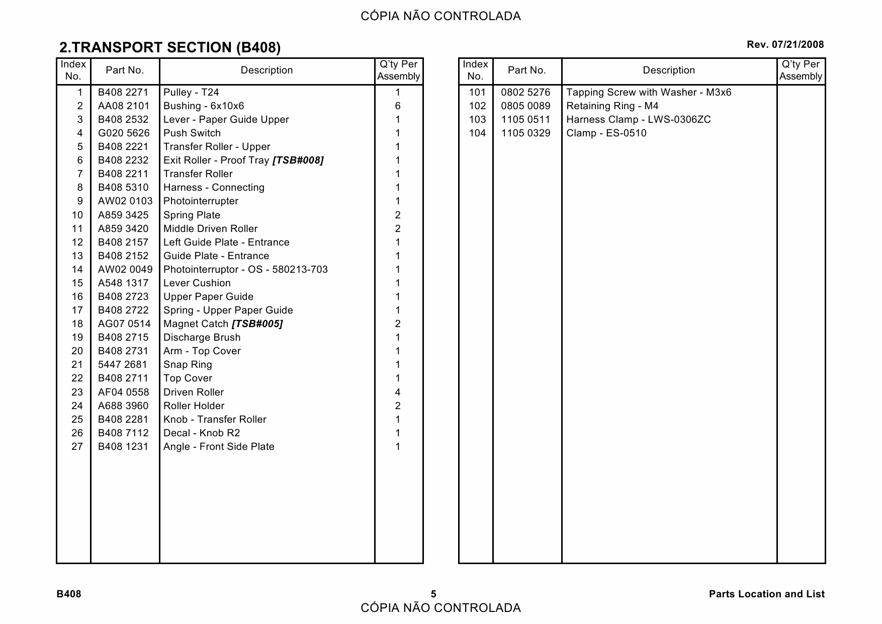 RICOH Options B408 1000-SHEET-FINISHER Parts Catalog PDF download-2